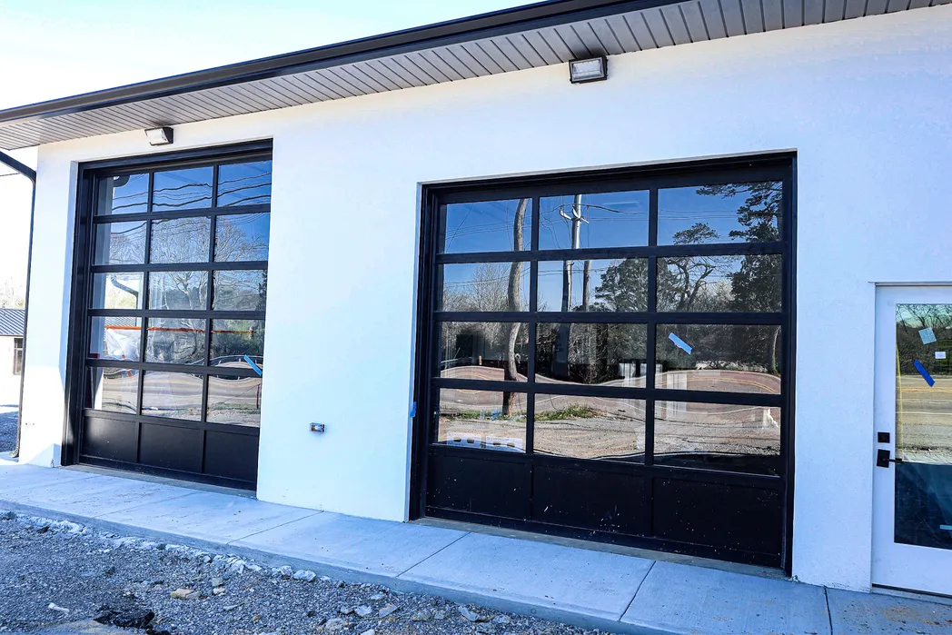 Commercial garage door suitable for storefronts, warehouses, and service bays served by Good Day Garage Doors in East Tennessee